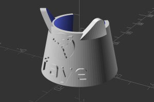 Mate Tag Vorlage in OpenSCAD mit meinem Namen darauf